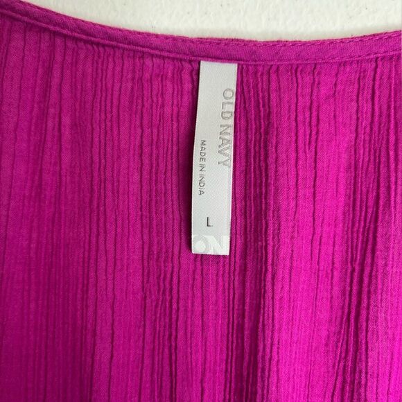 Old Navy Metallic Embroidered Beach Swim Cover Up Tunic Dress Pink Women Large - Picture 8 of 13